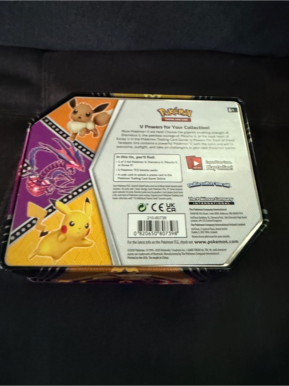 Pokemon Pink and Purple Steel Tin Featuring Skeletal Dragon Art - Picture 4 of 7